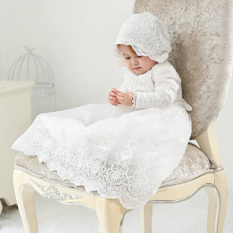 Baby & Toddler Girls Dress Long Sleeve for Baptism 3-24 month