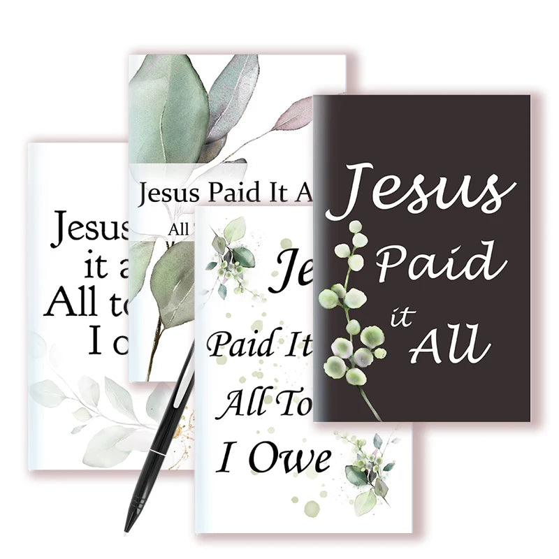 A5 Notebook Jesus Paid It All All To Him I Owe - Scripture Hymn Writing Pad