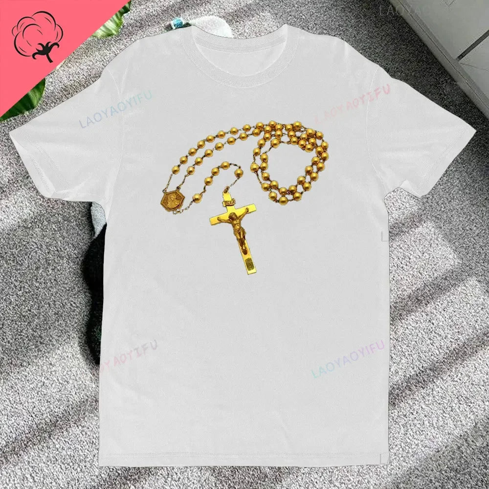 Christian Rosary Cross Guadalupe Virgin Mary T-Shirt