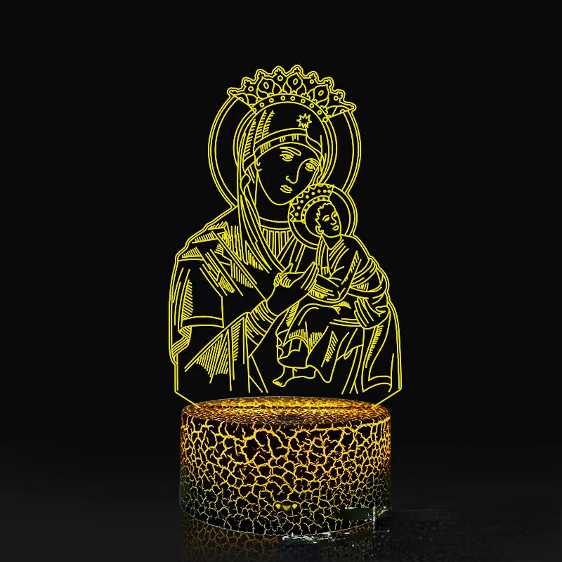 Nighdn Jesus Virgin Mary 3D Night Light