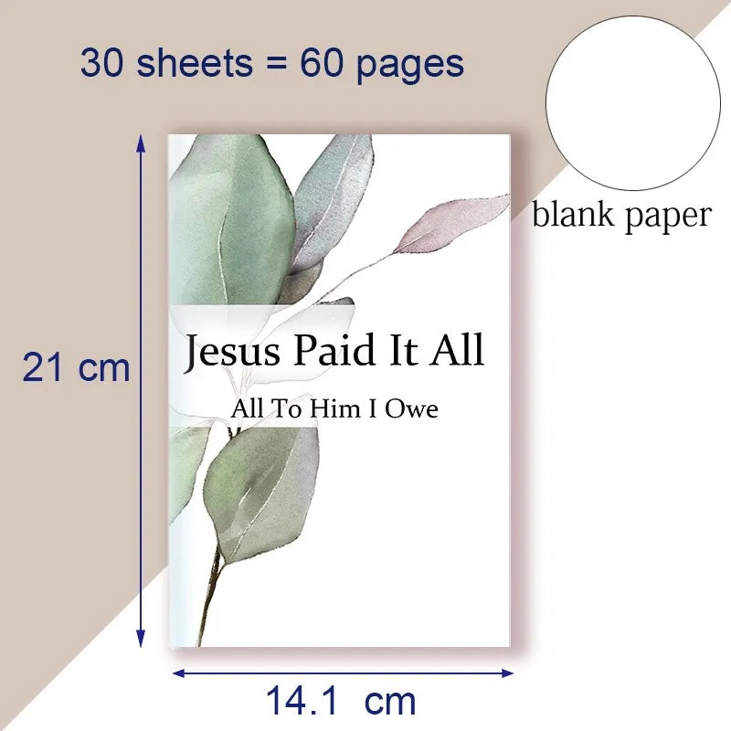 A5 Notebook Jesus Paid It All All To Him I Owe - Scripture Hymn Writing Pad