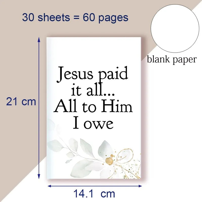 A5 Notebook Jesus Paid It All All To Him I Owe - Scripture Hymn Writing Pad