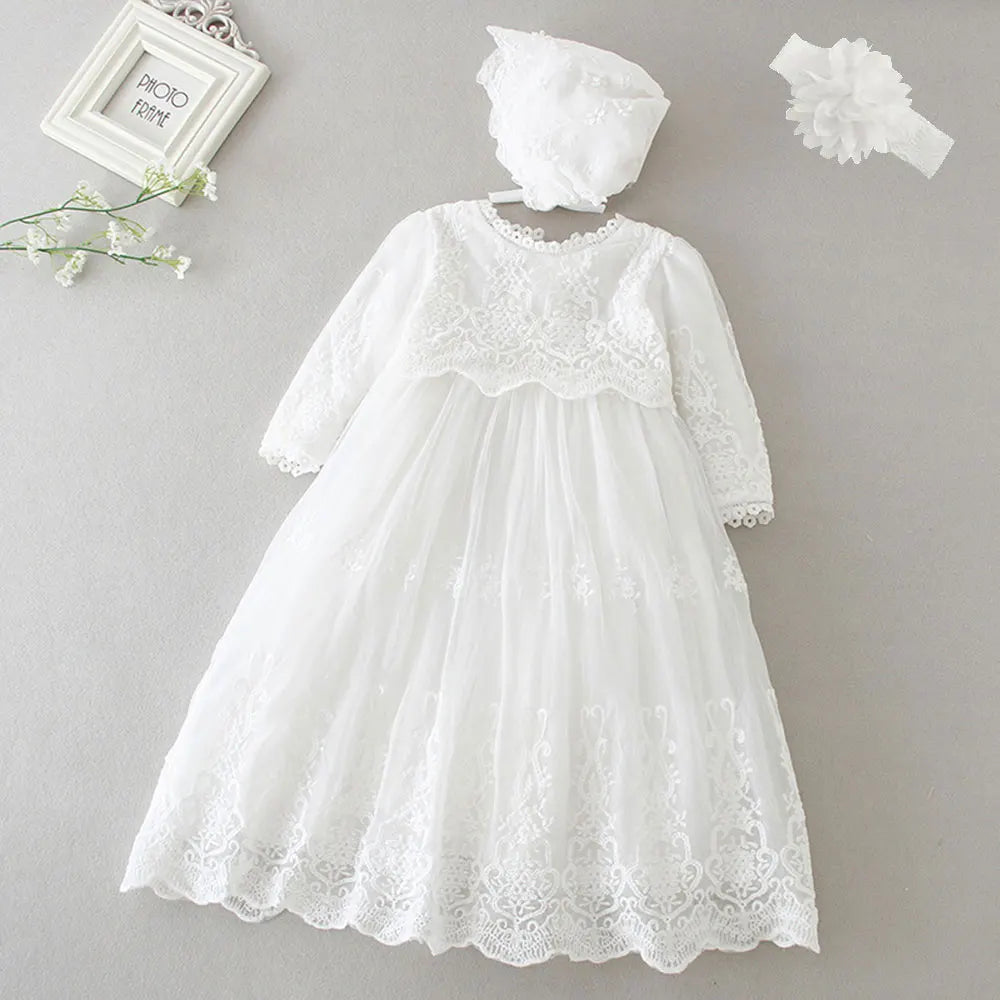 Baby & Toddler Girls Dress Long Sleeve for Baptism 3-24 month