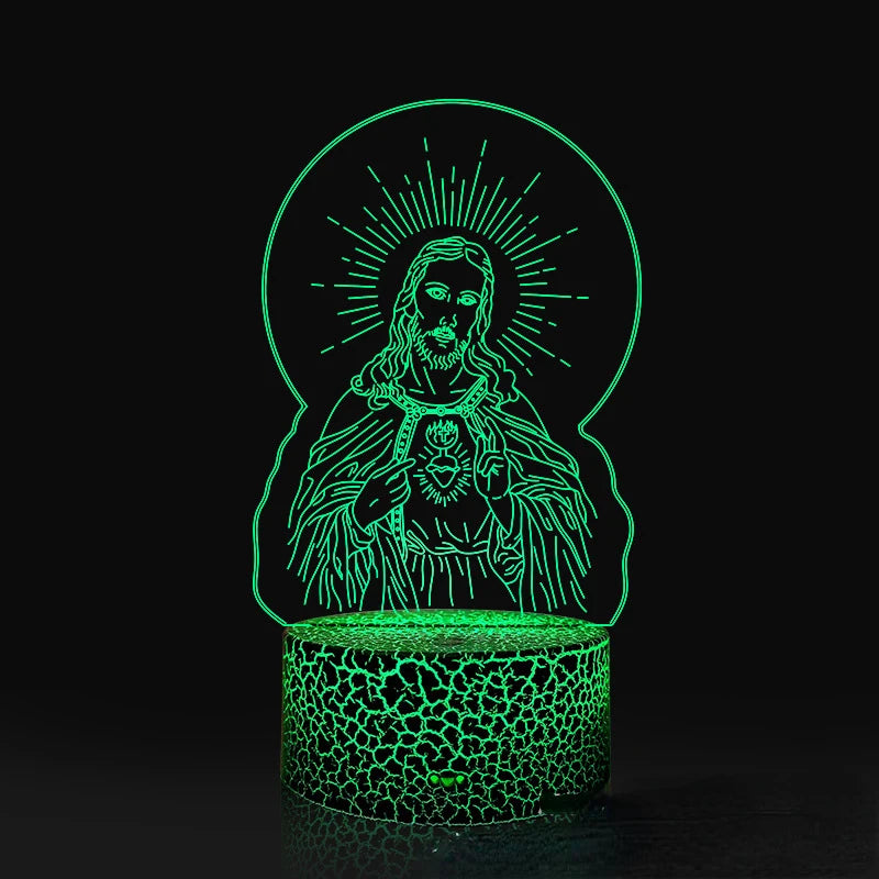 Nighdn Jesus Virgin Mary 3D Night Light