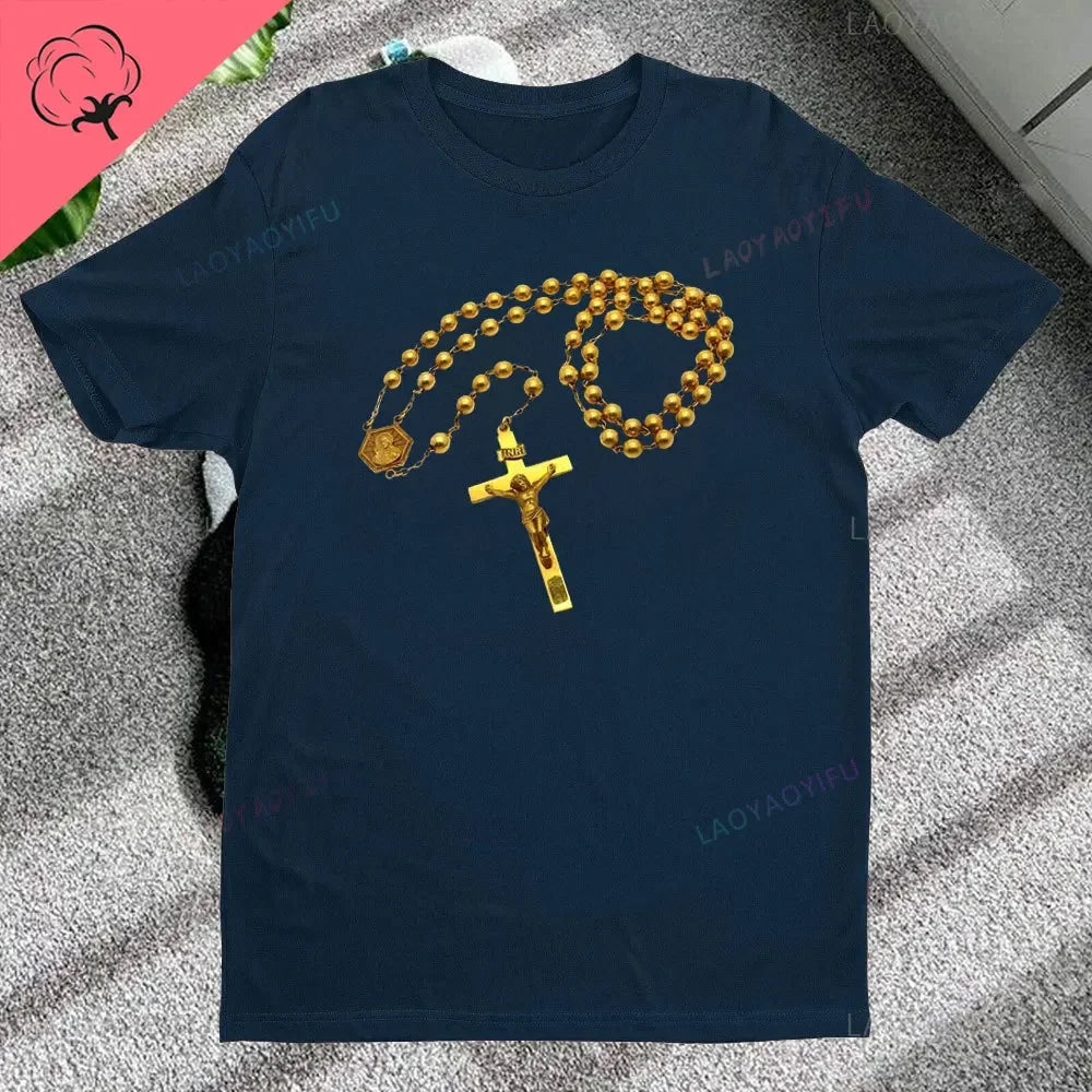 Christian Rosary Cross Guadalupe Virgin Mary T-Shirt