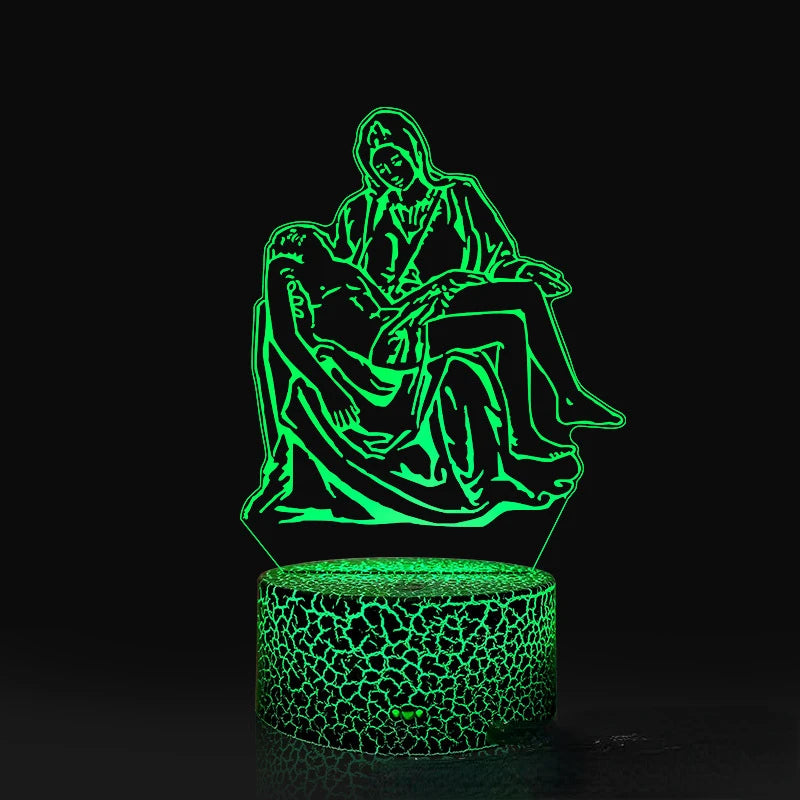 Nighdn Jesus Virgin Mary 3D Night Light