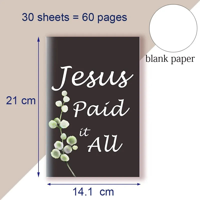 A5 Notebook Jesus Paid It All All To Him I Owe - Scripture Hymn Writing Pad