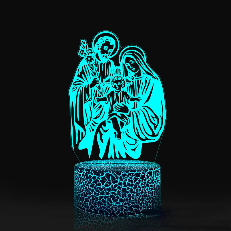 Nighdn Jesus Virgin Mary 3D Night Light