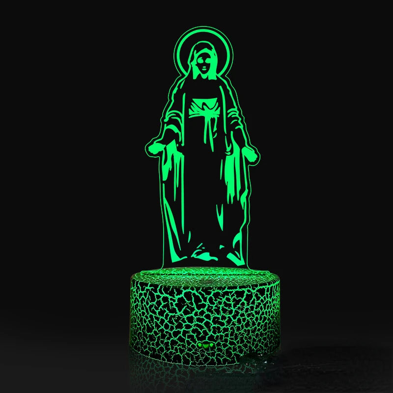 Nighdn Jesus Virgin Mary 3D Night Light
