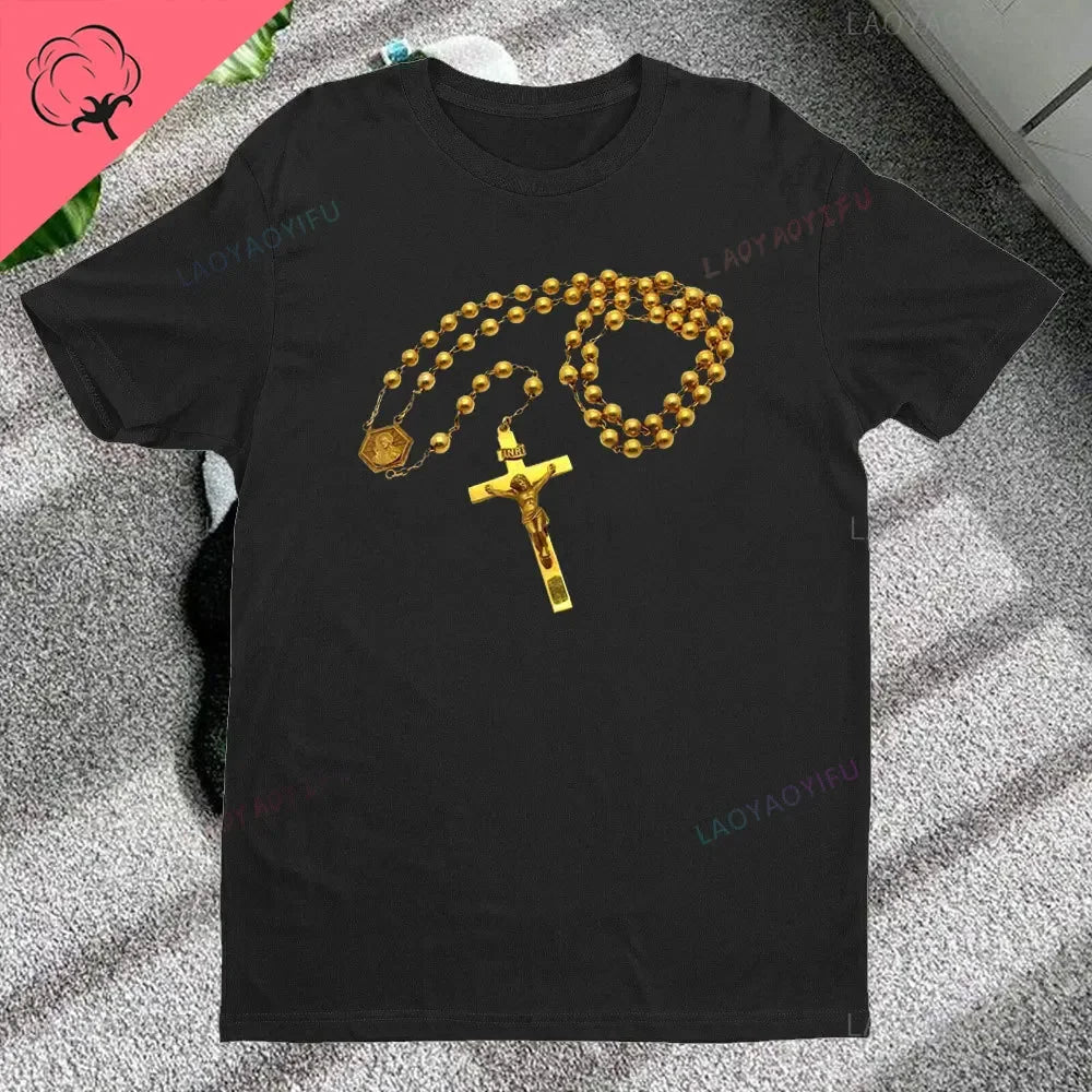 Christian Rosary Cross Guadalupe Virgin Mary T-Shirt