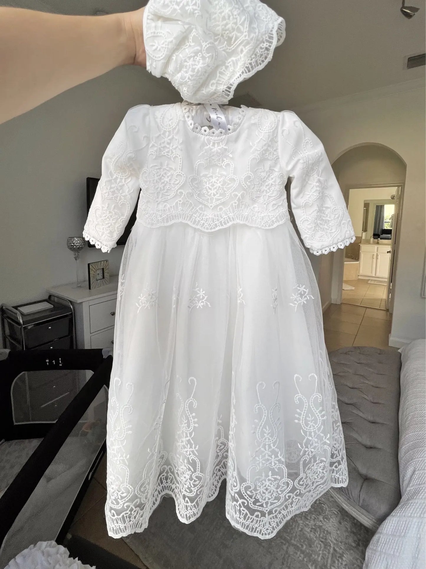 Baby & Toddler Girls Dress Long Sleeve for Baptism 3-24 month