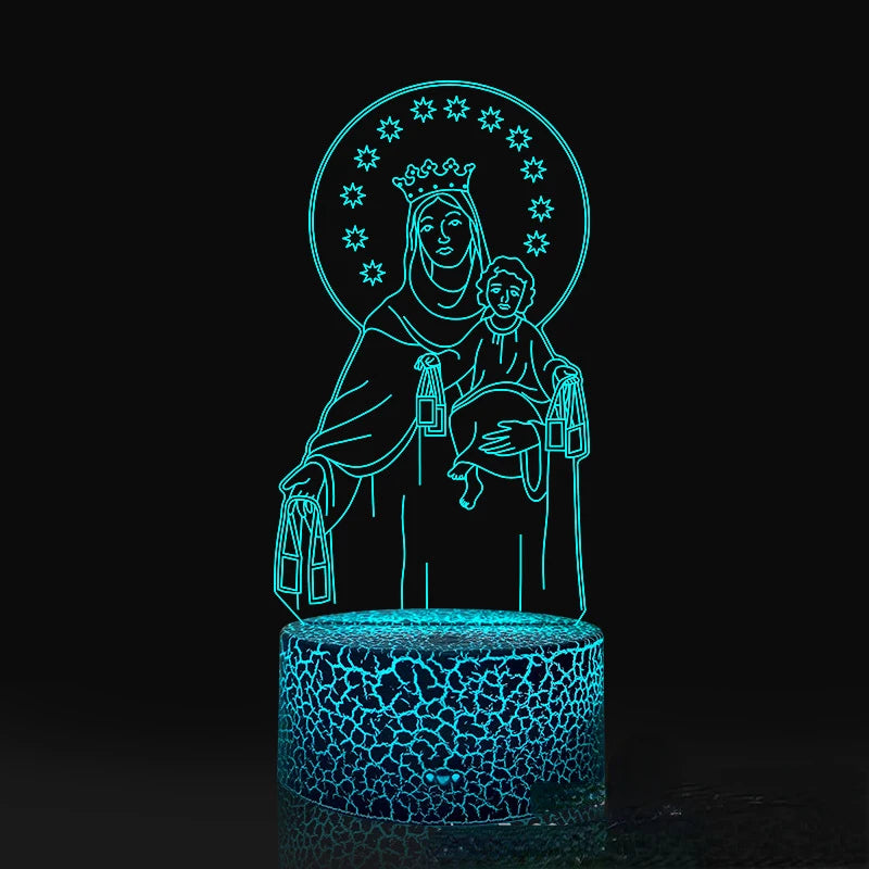 Nighdn Jesus Virgin Mary 3D Night Light