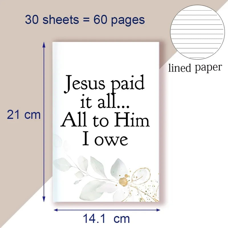 A5 Notebook Jesus Paid It All All To Him I Owe - Scripture Hymn Writing Pad
