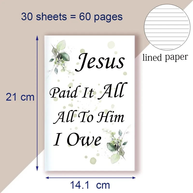 A5 Notebook Jesus Paid It All All To Him I Owe - Scripture Hymn Writing Pad