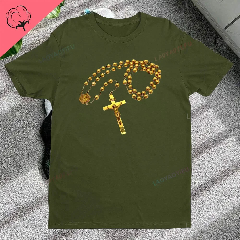 Christian Rosary Cross Guadalupe Virgin Mary T-Shirt