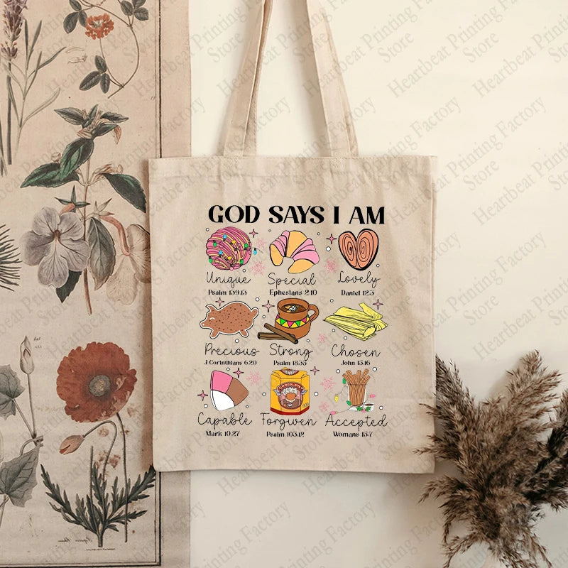 God Says I Am Mexican Pattern Tote Bag