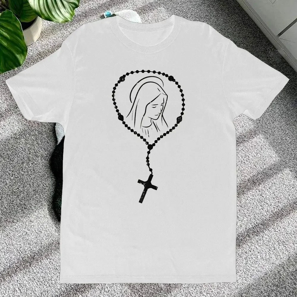 Christian Rosary Cross Guadalupe Virgin Mary T-Shirt