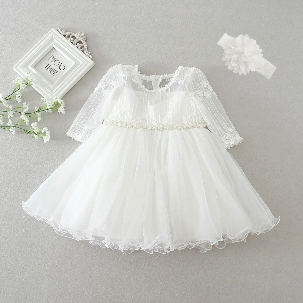 Baby & Toddler Girls Dress Long Sleeve for Baptism 3-24 month