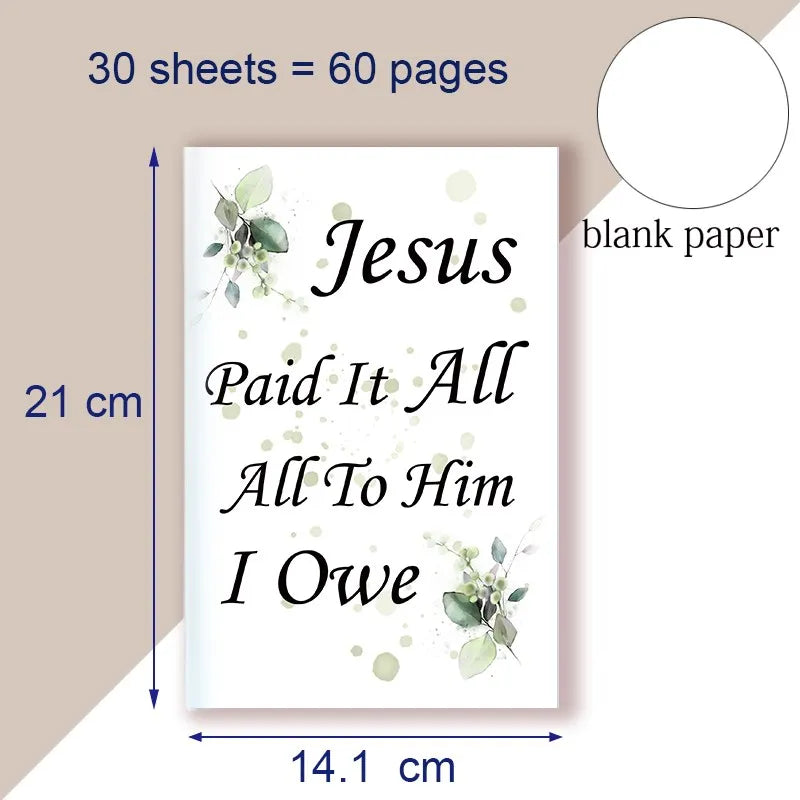 A5 Notebook Jesus Paid It All All To Him I Owe - Scripture Hymn Writing Pad