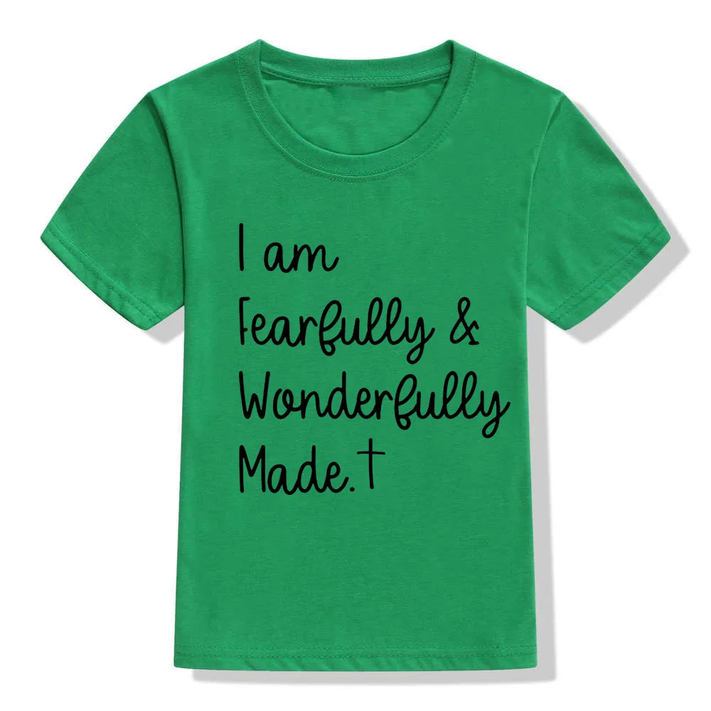 Fearfully and Wonderfully Made Christian Kids Shirt