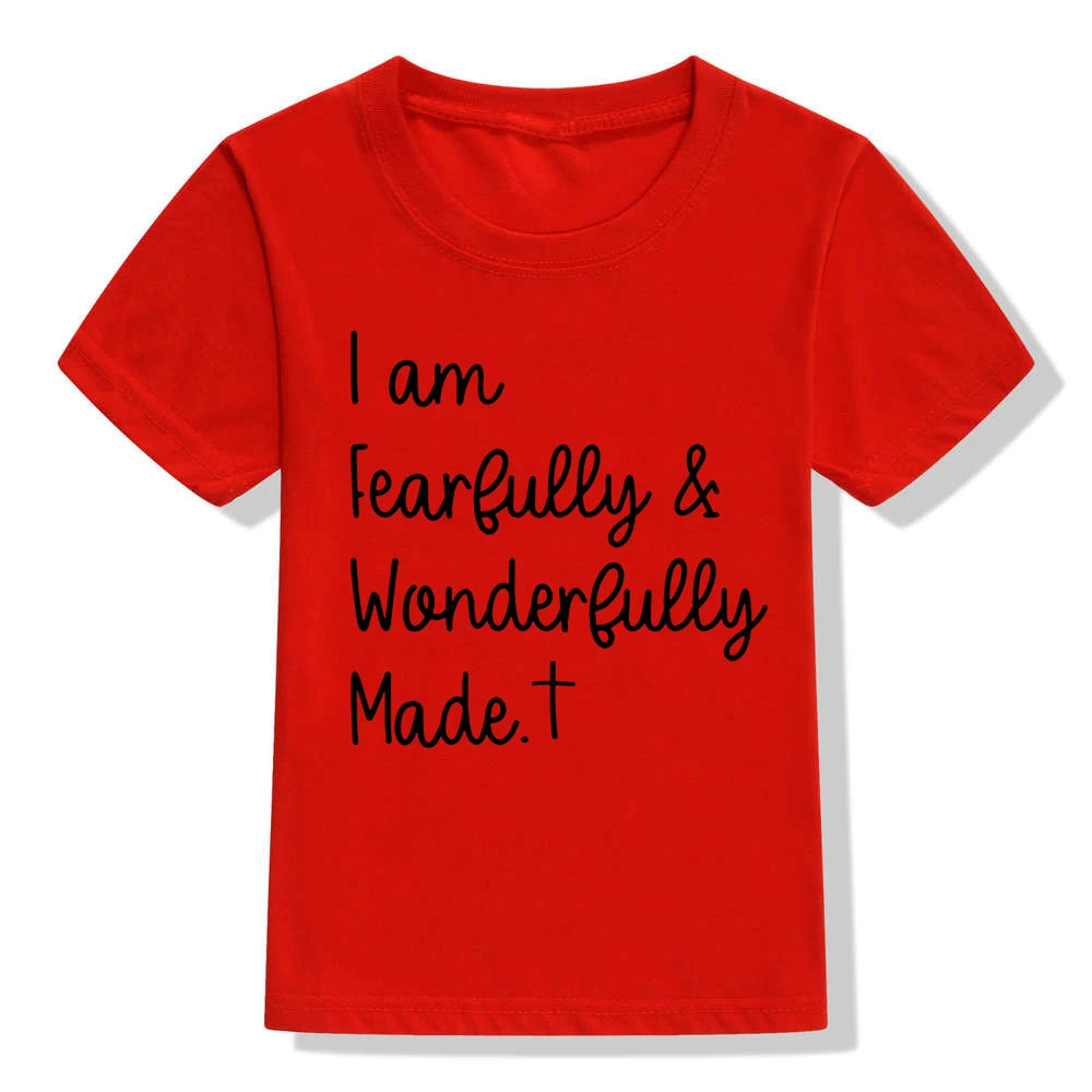 Fearfully and Wonderfully Made Christian Kids Shirt