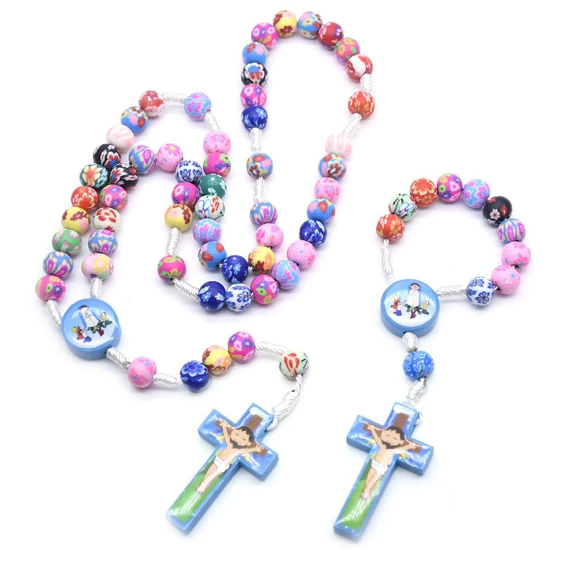 QIGO Colorful Polymer Clay Rosary