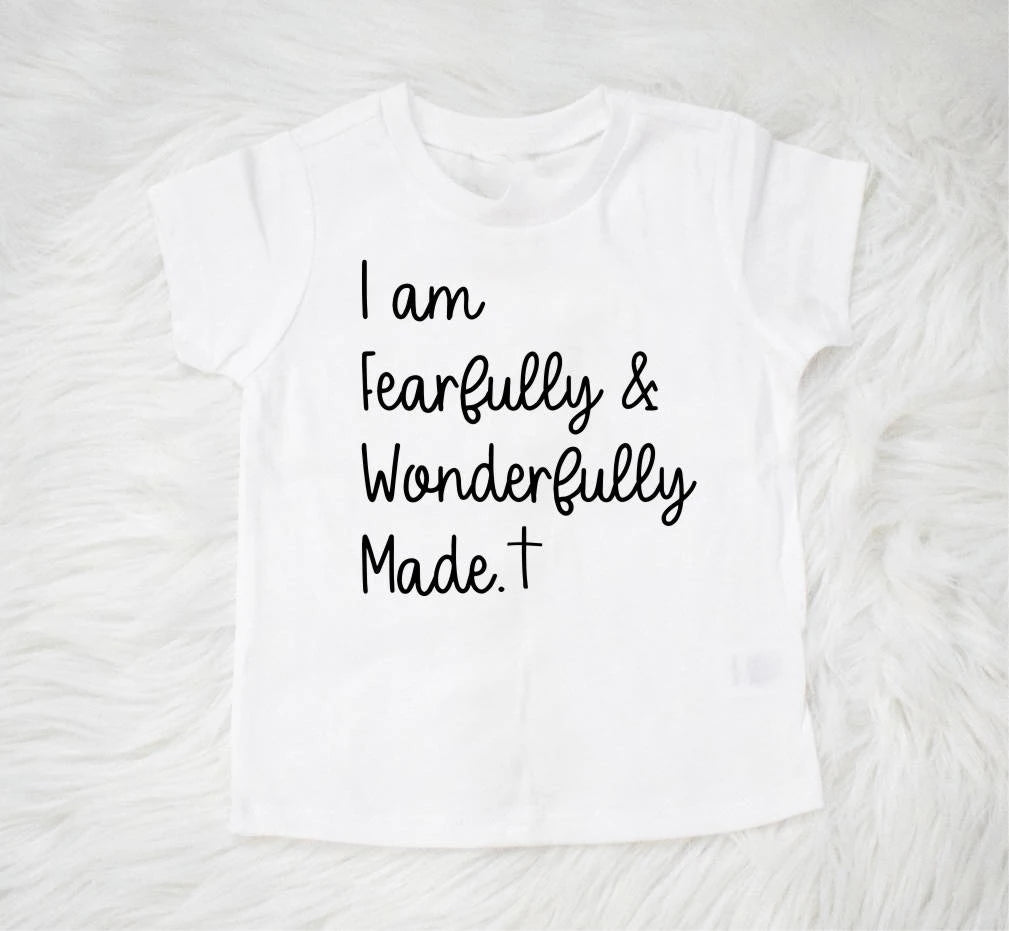 Fearfully and Wonderfully Made Christian Kids Shirt