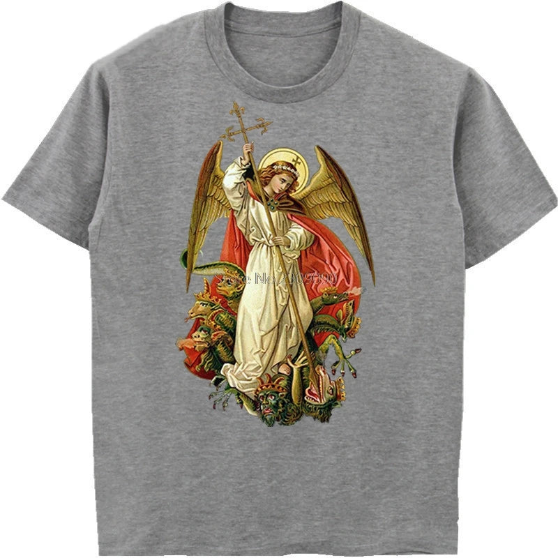 Saint Michael Destroy The Devil Catholic Christian T Shirt