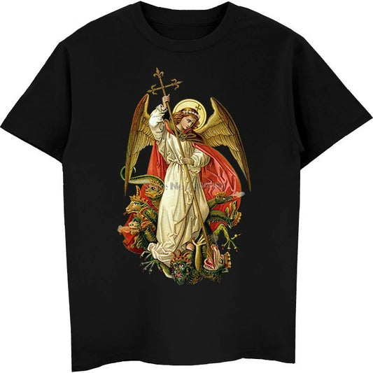 Saint Michael Destroy The Devil Catholic Christian T Shirt