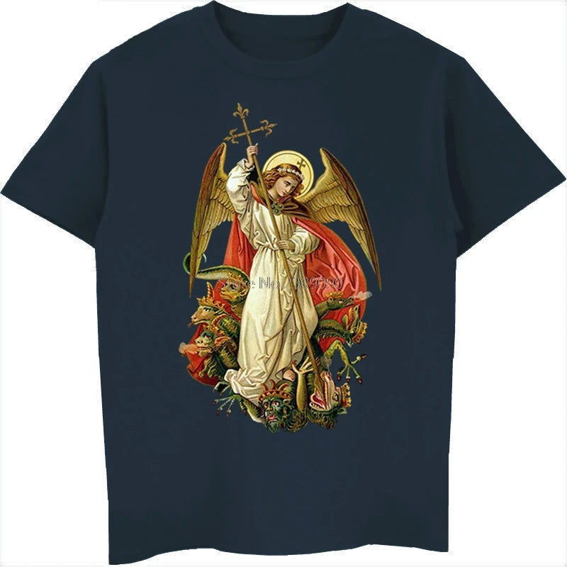 Saint Michael Destroy The Devil Catholic Christian T Shirt