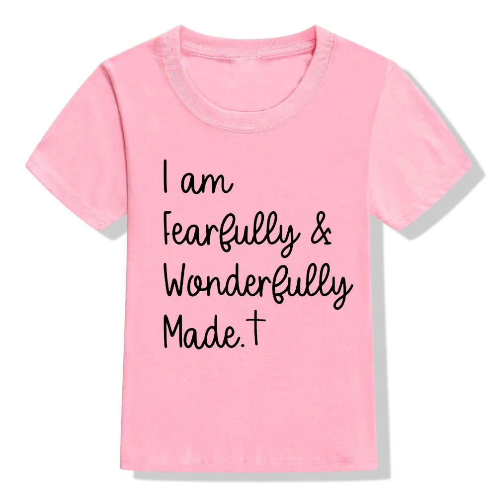 Fearfully and Wonderfully Made Christian Kids Shirt