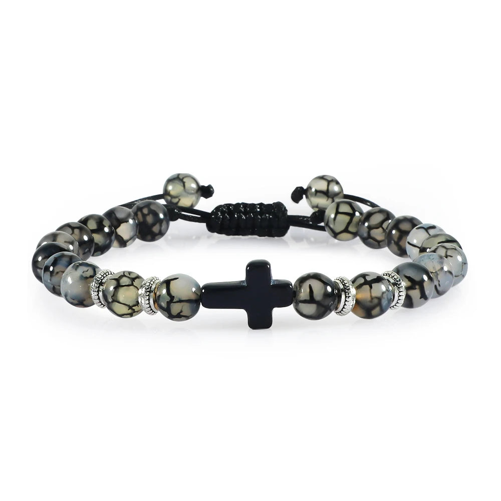 Christian Jesus Cross Braided Bracelet