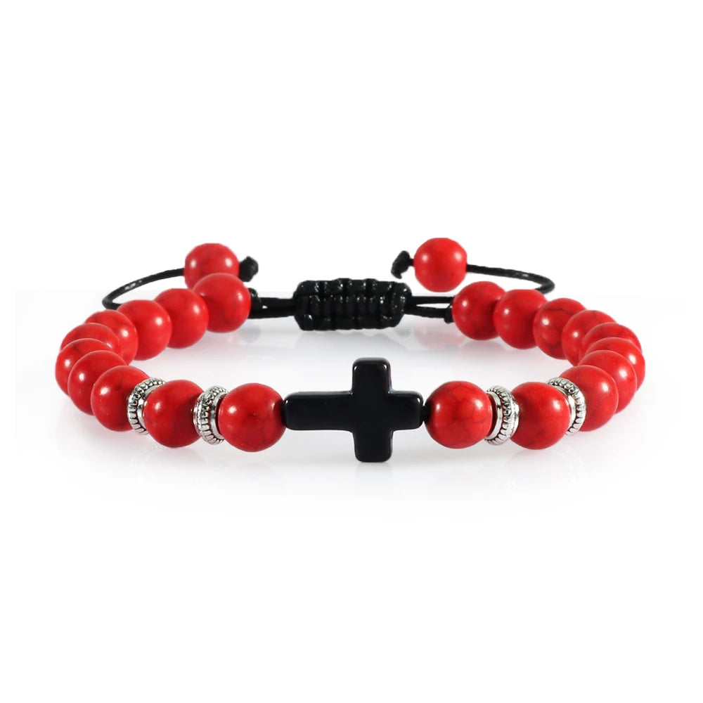 Christian Jesus Cross Braided Bracelet