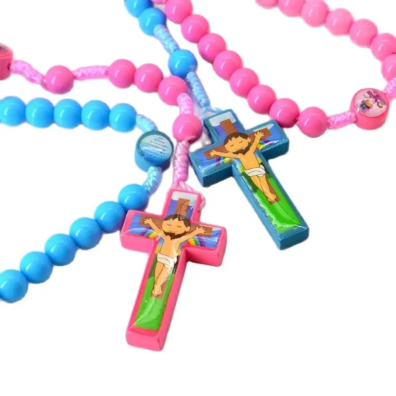 Cartoon Baby JESUS Cross Pendant Necklace