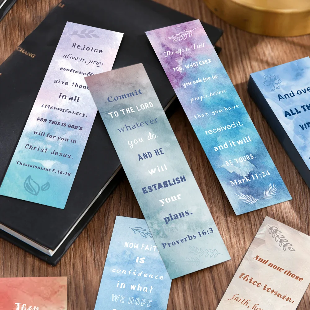 30pcs Bible Verse bookmarks Watercolor