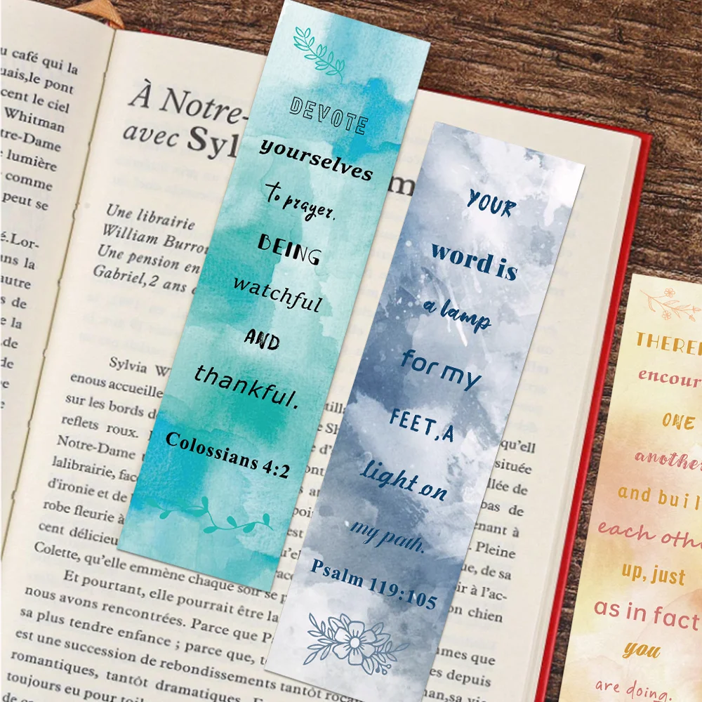 30pcs Bible Verse bookmarks Watercolor