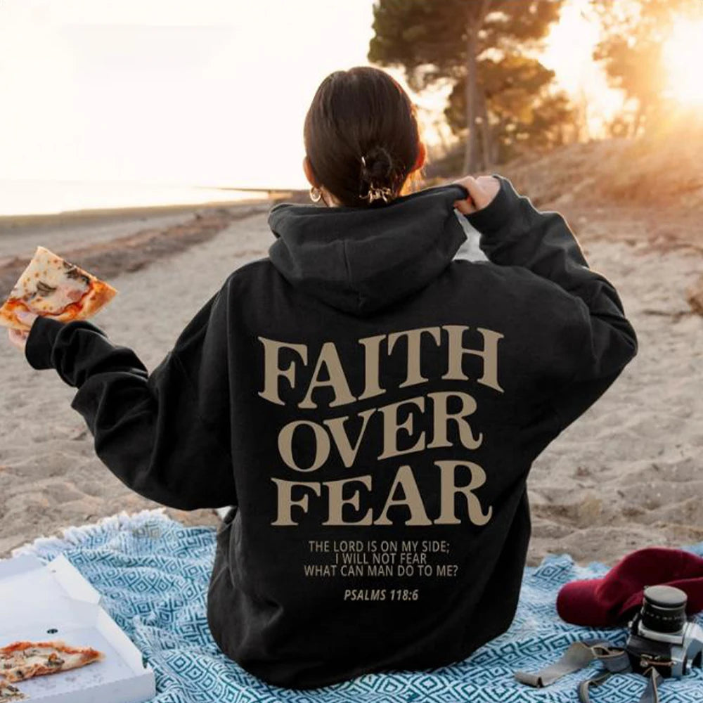 Faith Over fear Christian hooded sweatshirt