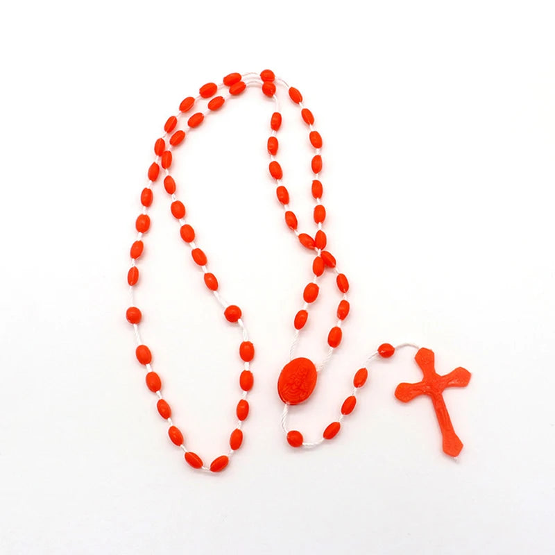 Luminous Catholic Christ Jesus Cross Plastic Rosary