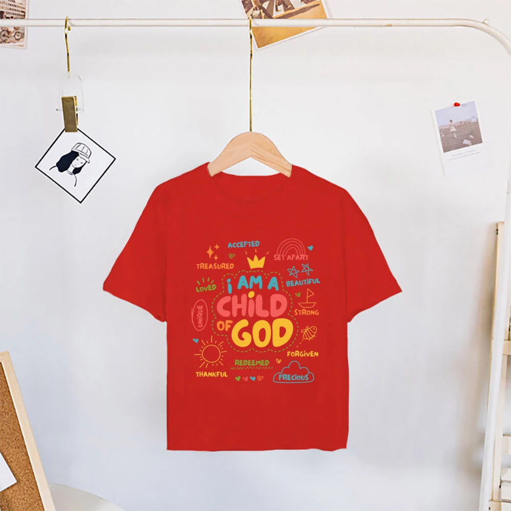 I Am A Child of God Kids Shirt Summer T-shirt