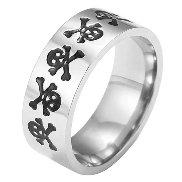 English Titanium Steel Christian Cross Bible Ring