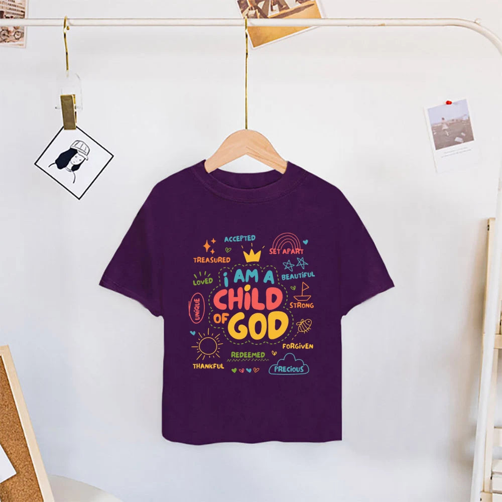 I Am A Child of God Kids Shirt Summer T-shirt