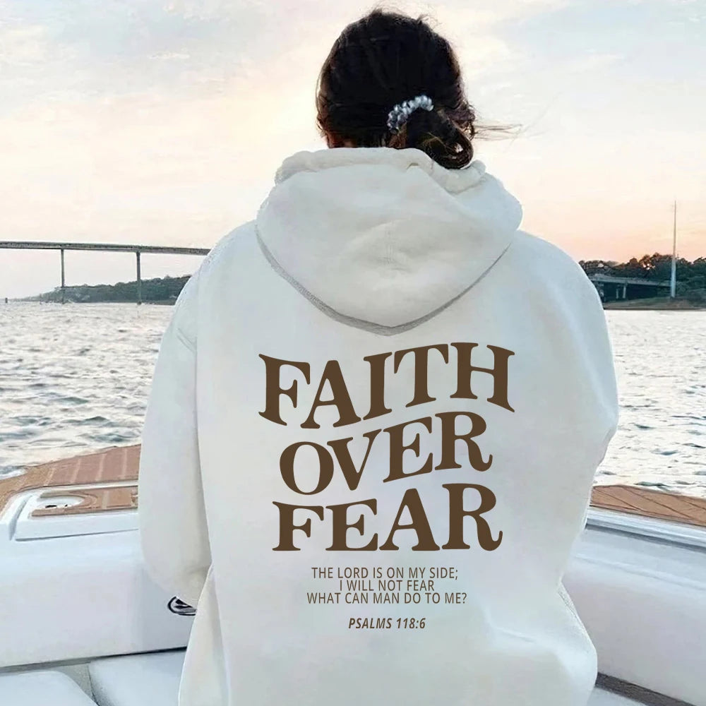 Faith Over fear Christian hooded sweatshirt