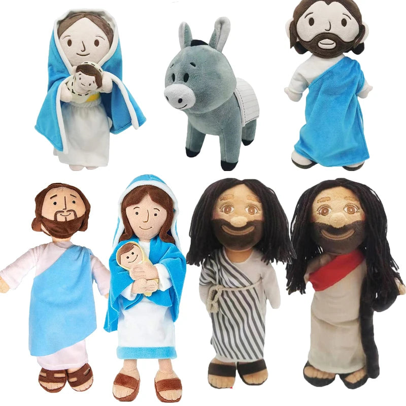 Cartoon Jesus Virgin Mary Plush Doll Toy