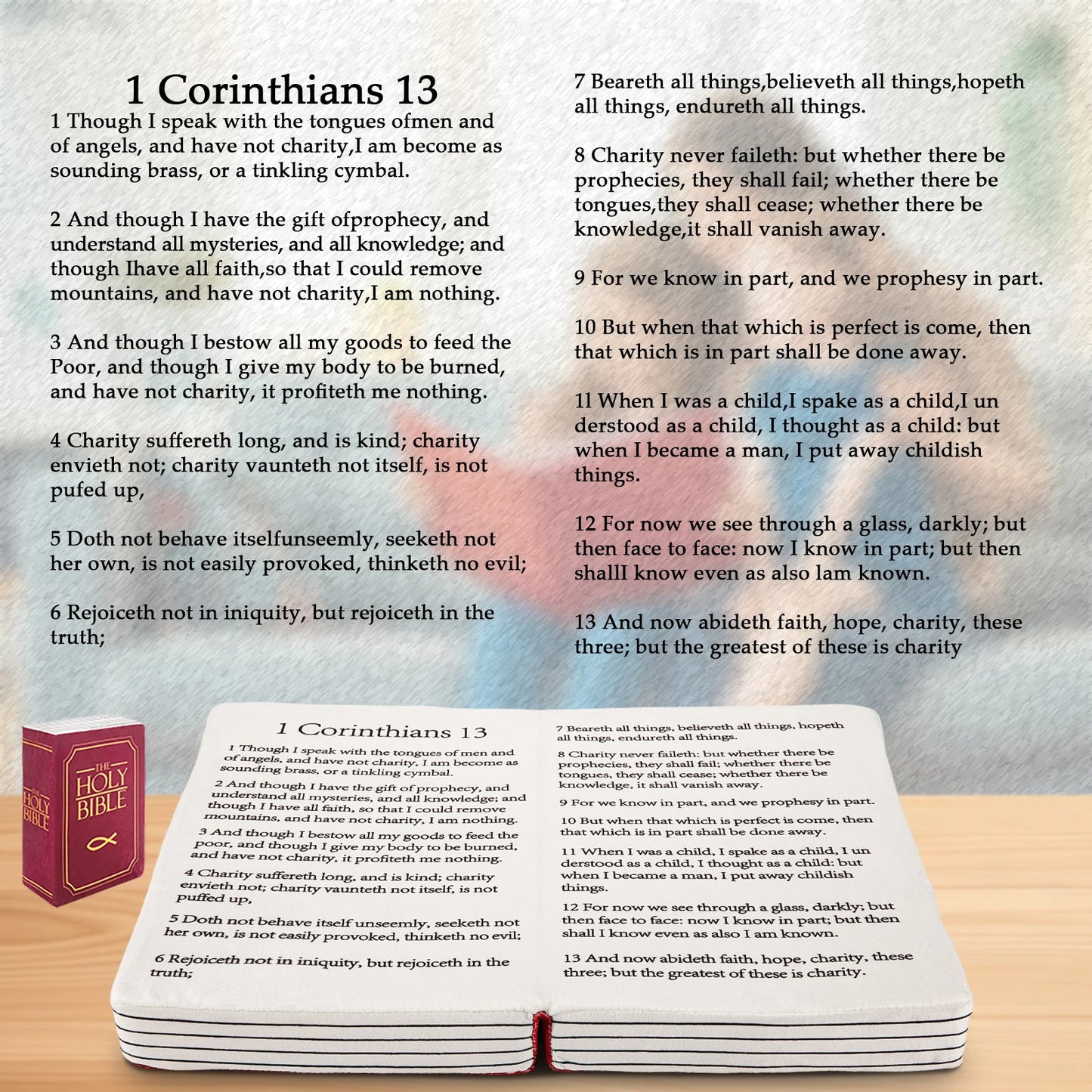 1 Corinthians 13 Bible Pillow Toy