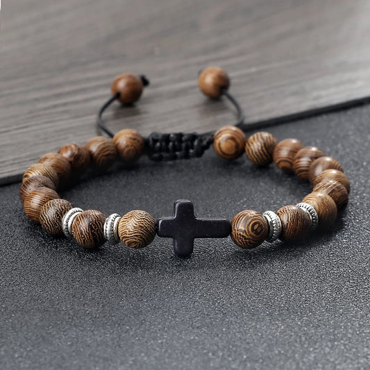 Christian Jesus Cross Braided Bracelet