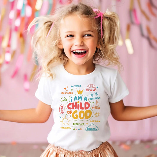 I Am A Child of God Kids Shirt Summer T-shirt