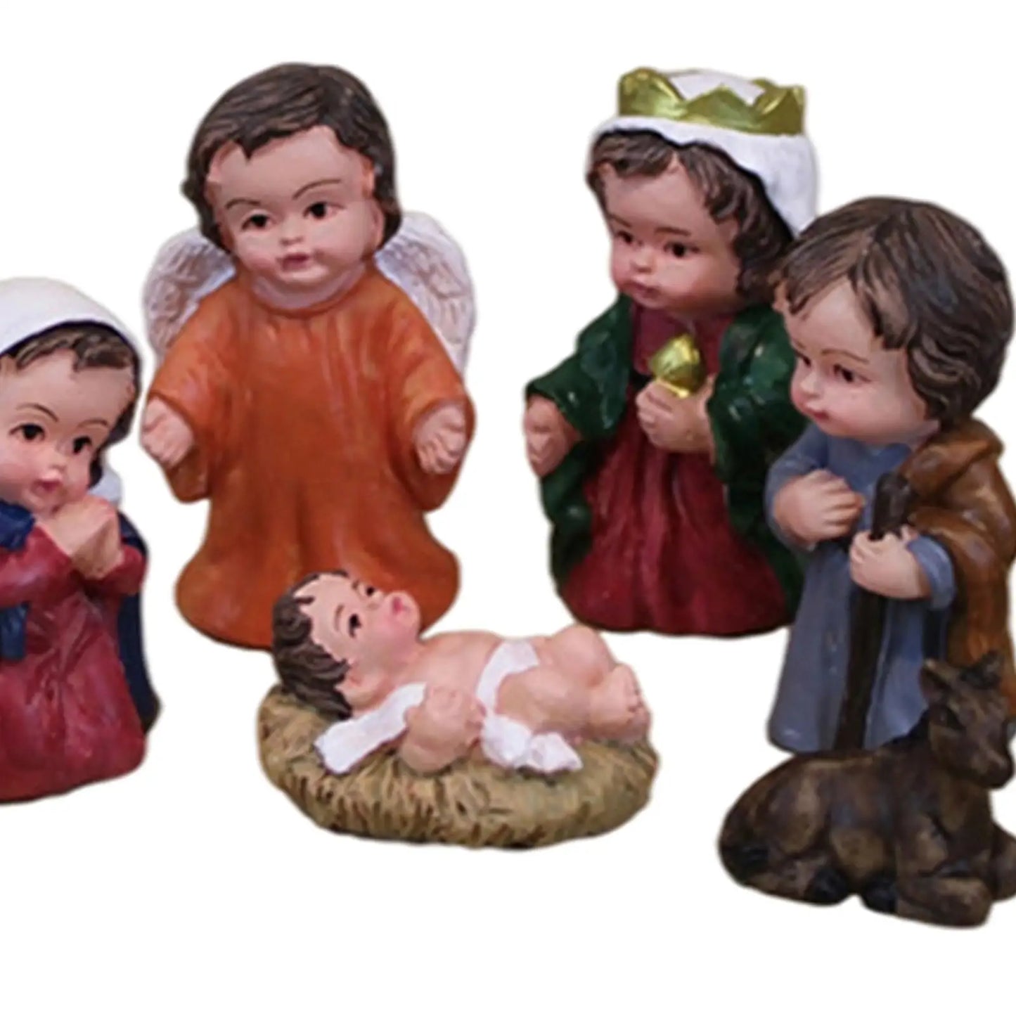 10x Hand-Painted Nativity Scene Set