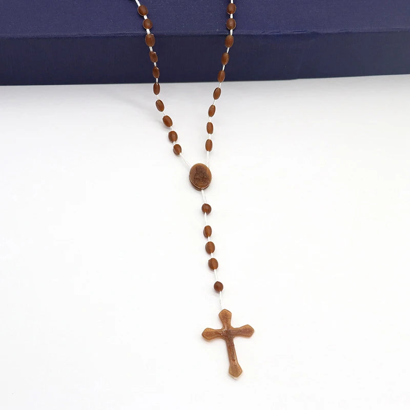 Luminous Catholic Christ Jesus Cross Plastic Rosary