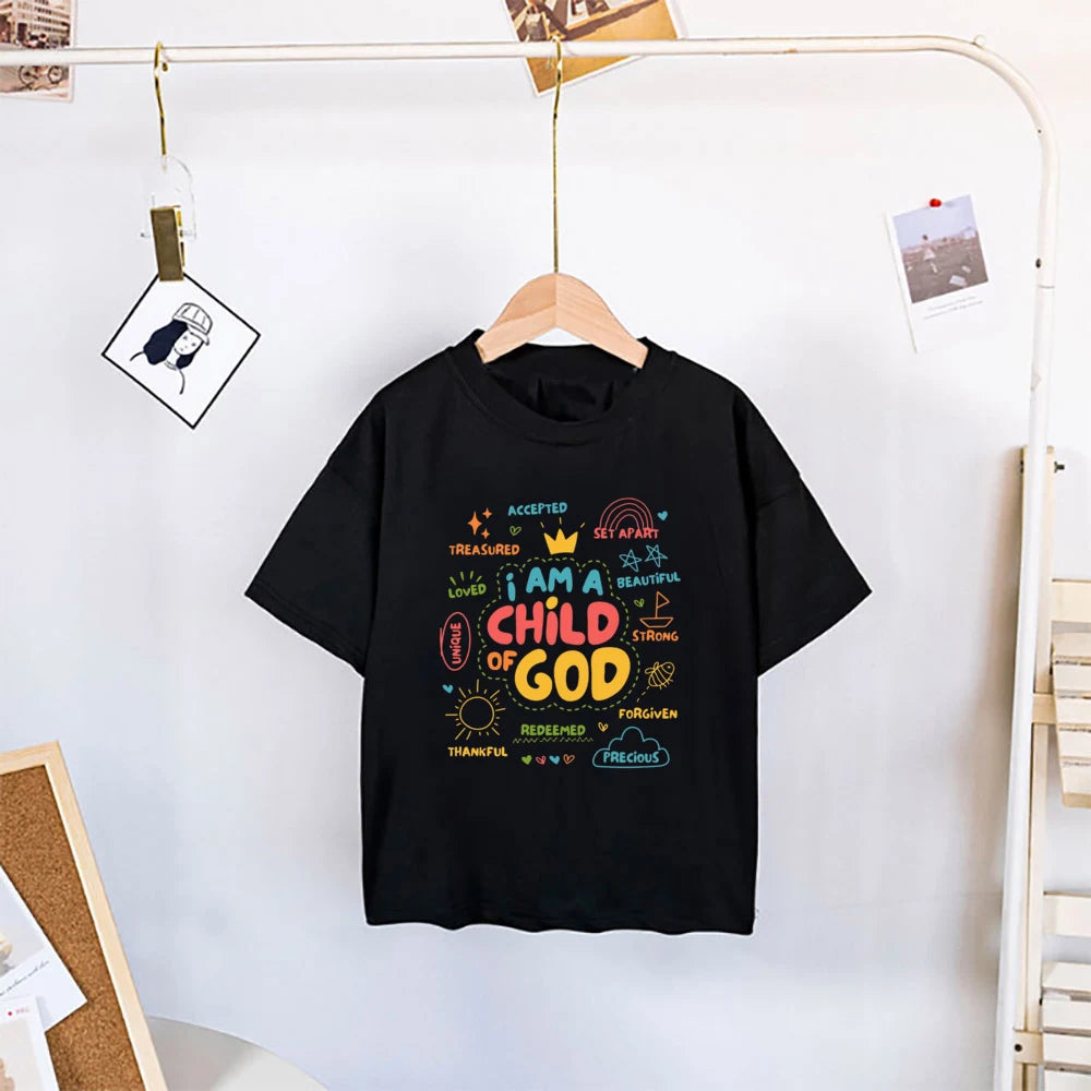 I Am A Child of God Kids Shirt Summer T-shirt