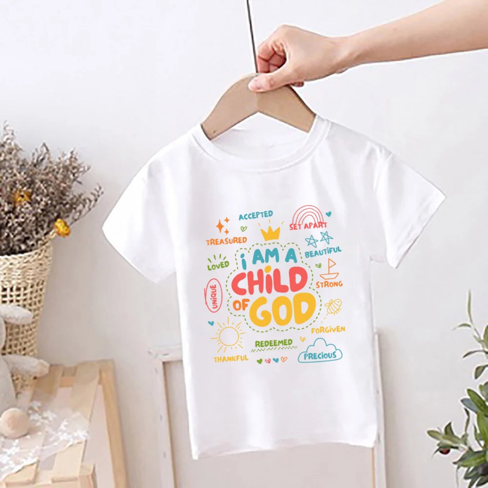 I Am A Child of God Kids Shirt Summer T-shirt